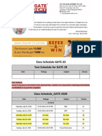 Class Schedule GATE-20 Test Schedule For GATE-20: Date Timings Subject Stream