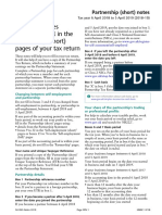 Use These Notes To Help You Fill in The Partnership (Short) Pages of Your Tax Return