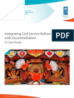 Integrating Civil Service Reform With Decentralisation: A Case Study