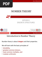 Number Theory: MTK3013 Discrete Structures