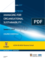 MBAXGBAT9119 Managing For Organisational Sustainability S22017