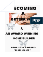 Becoming A Better Wife and An Award Winning Home Builder by Papa Zion's Breed