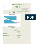 Calculation of Vertical Post: Stress Diagram