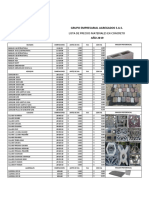 Lista de Precios Prefabricados 2019