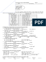 July - , 2019 Summative Test On FACTORING Score