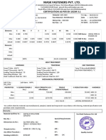 Certification As Per en 10204 3.1: Chemical Composition %