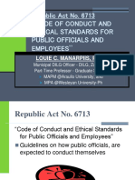 Republic Act No. 6713 "Code of Conduct and Ethical Standards For Public Officials and Employees