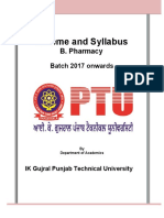 B Pharmacy Syllabus Batch 2017