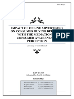 Impact of Online Advertising On Consumer Buying Behavior With The Mediation of Consumer Awareness & Perception