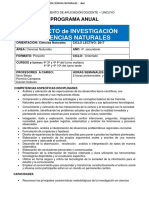 Programa Proyecto de Investigacion Ciencias Naturales 4 Ano 2017