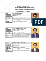 Coe Kolhapur Faculty of Computer Science and Engineering 2018-19-20 Aug 2018