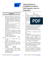 Time Sequence, Number & Ranking TEST Question, Answer & Explanation