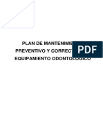 Plan de Mantenimiento Preventivo y Correctivo Equipamiento Odontológico