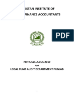 Pakistan Institute of Public Finance Accountants: Pipfa Syllabus 2019 Local Fund Audit Department Punjab