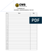 Attendance List Cws Health Department - Interpreter Meeting 17 May 2019