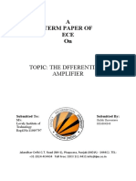 A Term Paper of ECE On: Topic: The Dfferentinal Amplifier