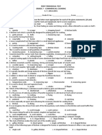 First Periodical Test Grade 7 - Commercial Cooking S. Y. 2014-2015