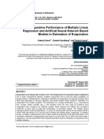 Comparative Performance of Multiple Linear Regression and Artificial Neural Network Based Models in Estimation of Evaporation