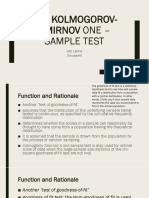 The Kolmogorov Smirnov One Sample Test