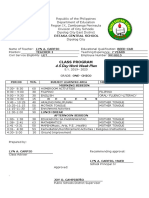 4.5 Day Work Week Plan: Class Program