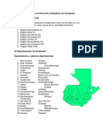  Division Territorial de La Republica de Guatemala