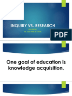 Inquiry Vs Research