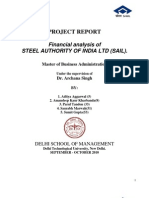 Financial Analysis Steel Authority of India Limited (SAIL)