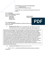 Identifying The Problem and Stating The Inquiry: Bpractical Research 2: Quantitative Research Activity Sheet No. 1