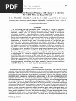 The Experimental Infection of Chickens With Mixtures of Infectious Bronchitis Virus and Escherichia Coli