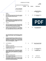 Schedule of Work: Sub-Heads and Item of Work Quantity Unit RATE (RS) RATE (In Words)