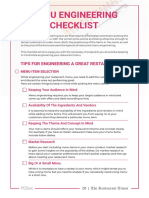 Restaurant Menu Engineering Checklist