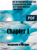 (Canarium Luzonicum) : The Effectiveness of Pagsahingin Tree Sap and Cassva Starch As A Water Resistant Bio-Plastic