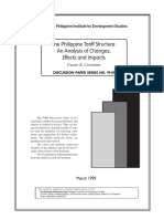 The Philippine Tariff Structure: An Analysis of Changes, Effects and Impacts