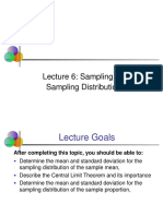 Lecture 6: Sampling and Sampling Distributions