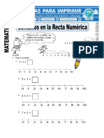 Ficha de Sumamos en La Recta Numérica para Primero de Primaria