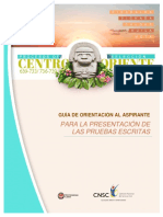 Guia de Orientacion Al Aspirante para La Presentacion de Las Pruebas Escritas PDF