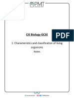 Summary Notes - Topic 1 Characteristics and Classification of Living Organisms - CIE Biology IGCSE