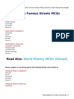 World's Famous Streets MCQs (Solved) - World General Knowledge PDF