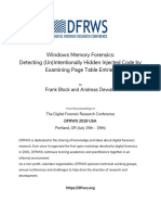 Paper-Windows Memory Forensics Detecting Unintentionally Hidden Injected Code by Examining Page Table Entries