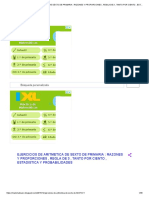 Ejercicios de Aritmetica de Sexto de Primaria - Razones y Proporciones, Regla de 3, Tanto Por Ciento, Estadistica y Probabilidades