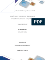 Tarea 1 Informe Planeación de La Producción - Trabajo - JuanJoseRojas - Tarea - 1 - 212028 - 10 PDF