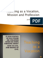 Teaching As A Vocation and A Mission