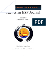 The Asian ESP Journal: June 2016 Volume 12, Issue 1