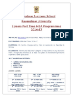 3 Years Part Time MBA Program