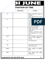 Preposition of Time & Information Transfer