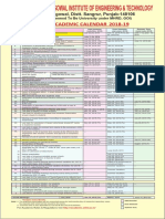 Sant Longowal Institute of Engineering & Technology: Academic Calendar 2018-19