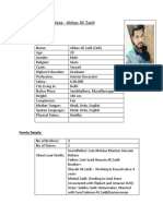 Biodata:-Abbas Ali Zaidi: Personal Details