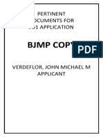 Pertinent Documents For Jo1 Application: BJMP