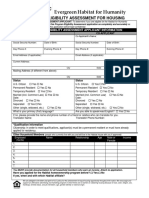 Evergreen Habitat For Humanity: Program Eligibility Assessment For Housing