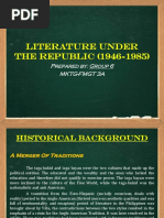 Philippine Literature Under The Republic